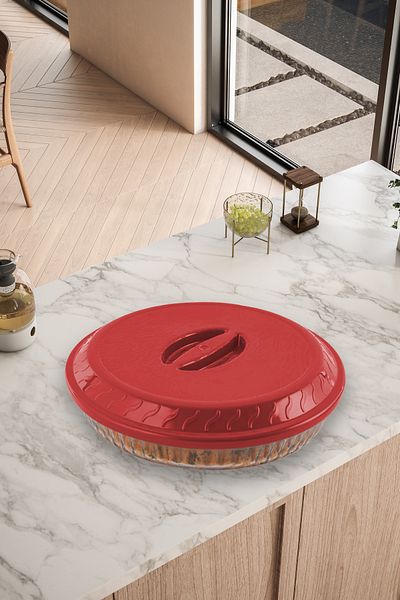 omilife Pyrex Lid Red Color Leak Proof Compatible with Rectangular and Round Containers Microwave and Find