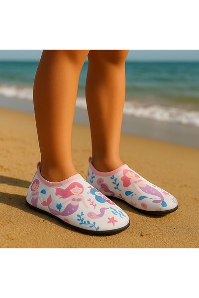 fluffy Υφασμάτινο καταδύσεων, αντιολισθητική και αποστραγγισμένη σόλα, παιδικά παπούτσια παραλίας και θάλασσας, παπούτσια πισίνας