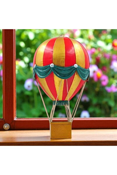 jayland تمثال بالون هوائي معدني عتيق - قطعة ديكور كبيرة الحجم - 26x26x49 سم