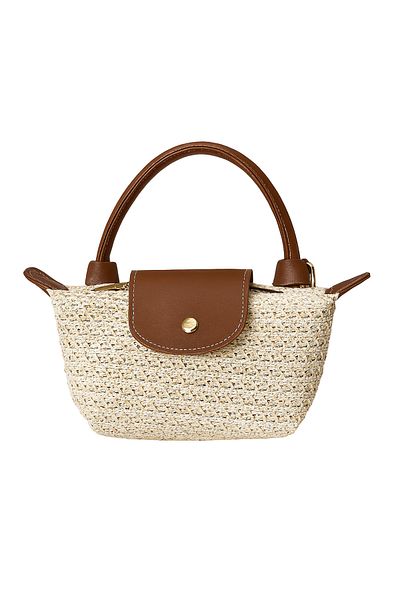 MODA Lia Taba Original Straw Woven Mini Size Adjustable Strap Women's Shoulder, Crossbody, Hand and Shoulder Bag