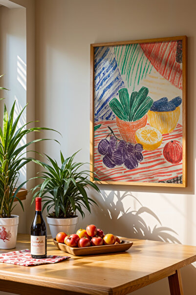 HİGUERA Πιάτο φρούτων μεσογειακού στυλ – Ζωγραφική τοίχου κουζίνας με φυσικό ...