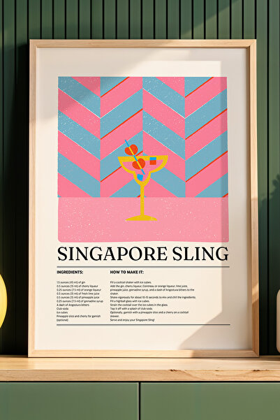 HİGUERA Singapore Sling Cocktail Αξεσουάρ κουζίνας Τραπέζι με φυσικό ξύλινο π...