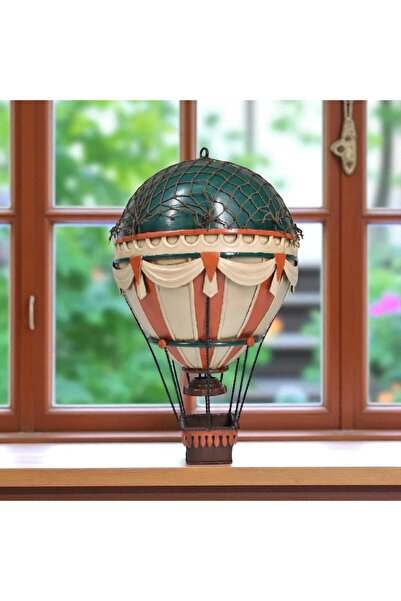 jayland تمثال بالون الهواء الساخن المعدني الرجعي - قطعة ديكور - 34x22x22 سم -...