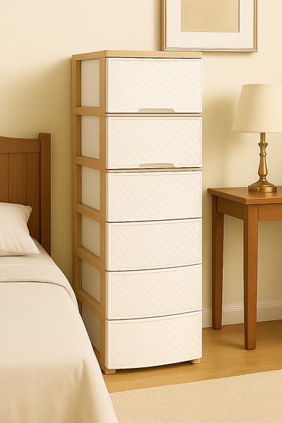 ALMUFARREJ Plastic 6-tier Utensils Storage Drawer, 42 Cm X 34 Cm X 124 Cm Size