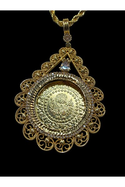 stainless steell Venüs TAM Altın Çerçeveli Kolye (Altın Kaplama)