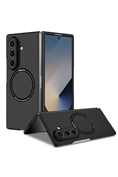 REDz Accessories Husă Magsafe, rezistentă la șocuri, compatibilă cu Samsung Z Fold 3, încărcare wireless, neagră