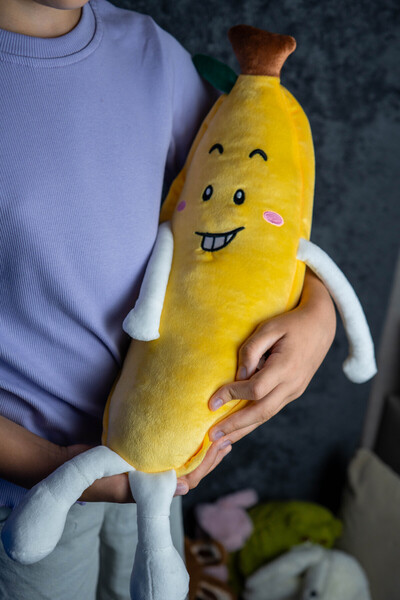 Nerth وسادة قطيفة على شكل موزة بتصميم فواكه 50 سم