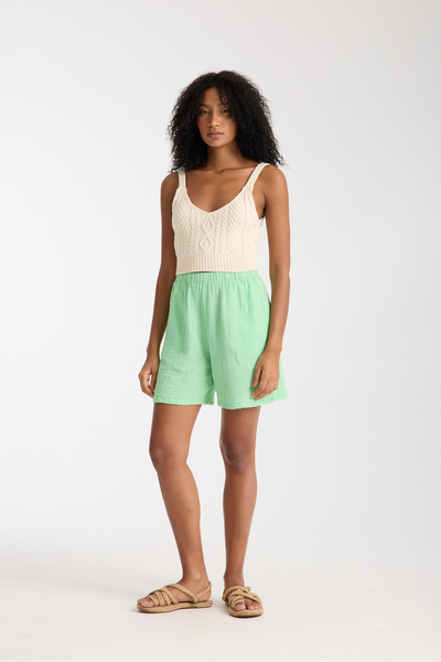 Enhitbaby Γυναικείο σορτς μουσελίνας διπλής στρώσης Udenya με τσέπες, μοντέλο...