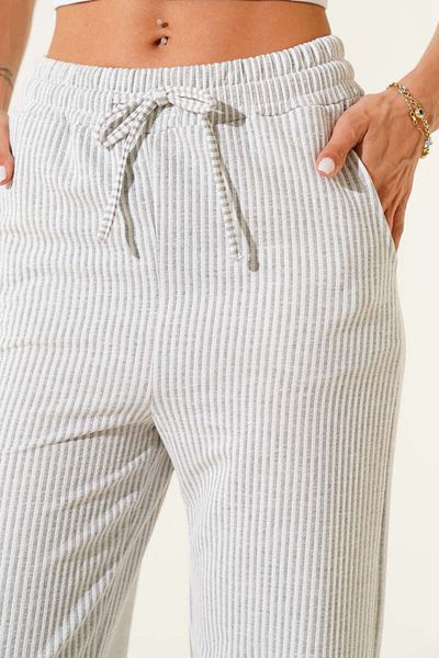 NATUFIAN STORE Women's Waterway Loose Cut Striped Trousers