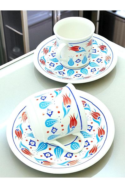 sharp&art Tulip Age 2 Person Porcelain Coffee Cup Set