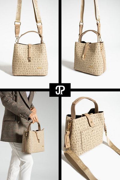Just Polo Original Women's 4 Compartment Luxury Soft Leather Stylish Hand and Shoulder Bag with Adjustable Cross Column Strap