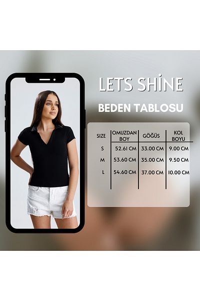 let s shine Women's Polo Neck Knitted T-Shirt