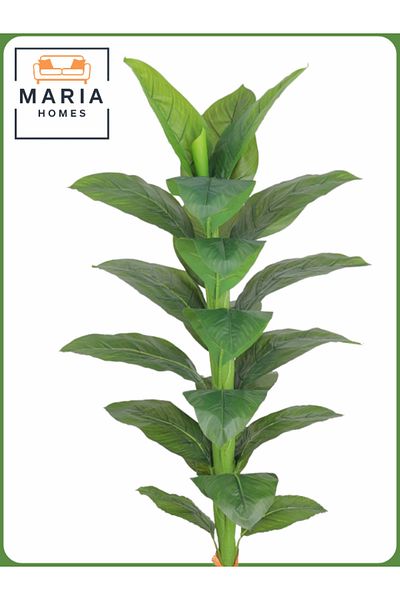 MARIA HOMES Artificial Leaf Tree 160 cm – Decorative Indoor Plant with Gray Pot