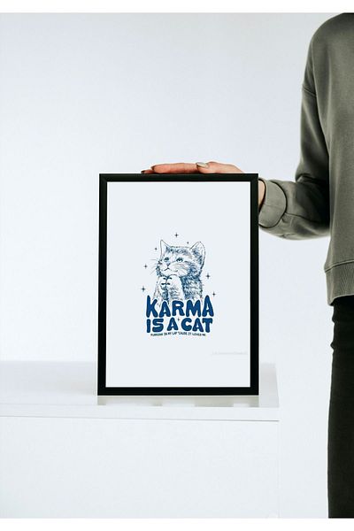 Arthopia Karma Is A Cat Blue Cat Pinterest Αφίσα με κορνίζα Υψηλής ποιότητας διακοσμητικό σχέδιο ζωγραφικής