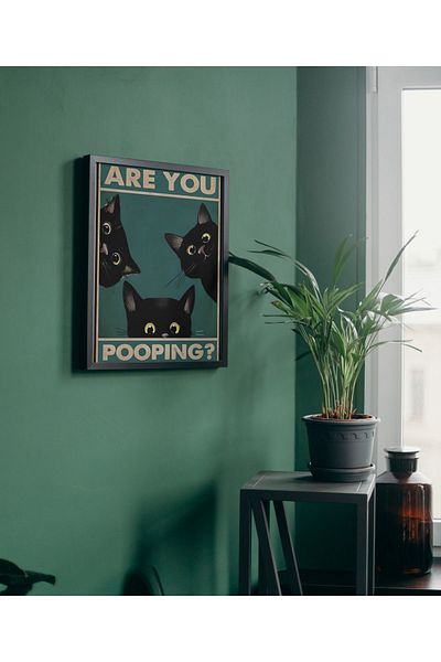 Arthopia Vintage Pinterest Cat Toilet Αφίσα με κορνίζα Υψηλής ποιότητας σχεδιαστής ζωγραφικής