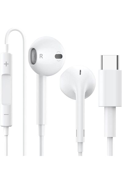 Samsung سماعات أذن سلكية بمنفذ USB-C مع ميكروفون وتحكم في مستوى الصوت | سماعات رأس من النوع C لأجهزة iPhone 16/15 Pro Max، سامسون