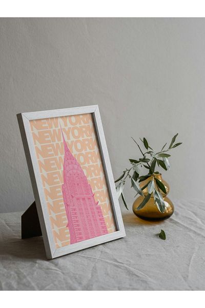 Arthopia New York Pink City Cities Pinterest Αφίσα με κορνίζα Υψηλής ποιότητας διακοσμητικό σχέδιο ζωγραφικής