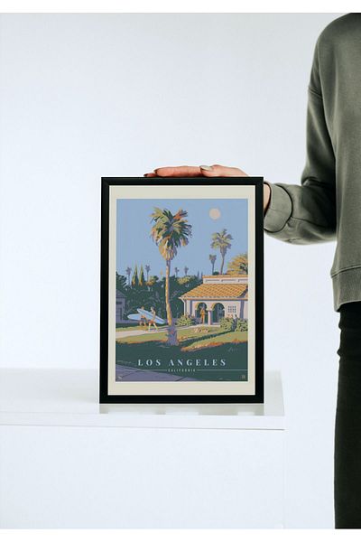 Arthopia Αφίσα Los Angeles California Pinterest με κορνίζα Υψηλής ποιότητας διακοσμητικό σχέδιο ζωγραφικής
