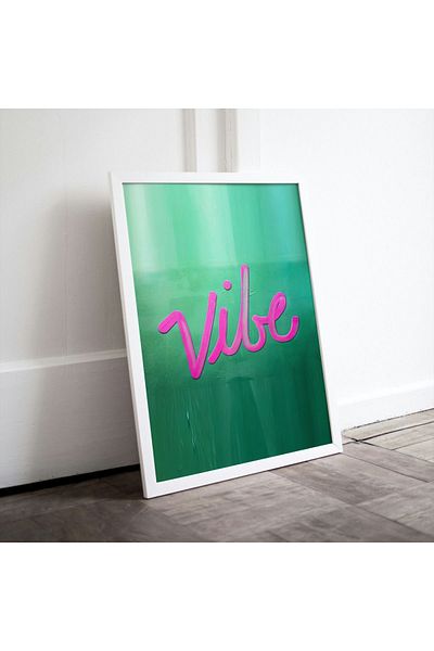 Arthopia Vibe Neon Pinterest Αφίσα με κορνίζα Υψηλής ποιότητας διακοσμητικό σχέδιο ζωγραφικής
