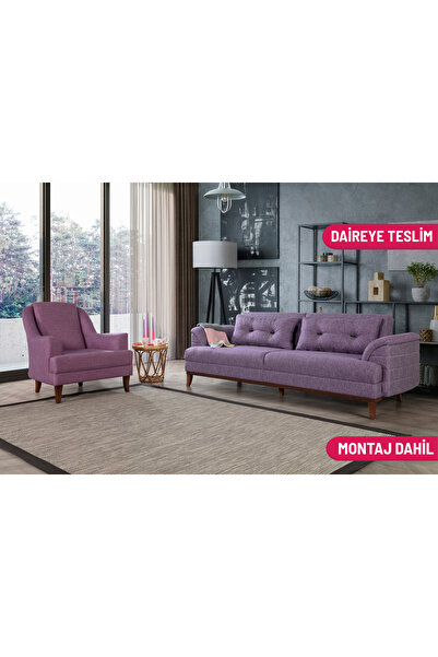 Perla Sofa Madrid Koltuk Takımı Keten Mor