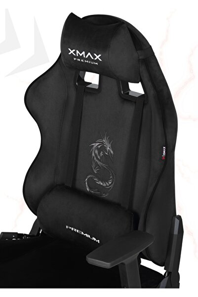 XMAX / Rio Balerion Siyah Terletmez Kadife Kumaş Oyuncu Koltuğu / 120 Kg Taşır