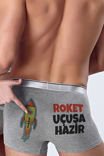 modacix Roket Uçuşa Hazır Komik Baksır - Erkek Için Esprili Hediye, Eşe Hediye Sevgiliye Hediye Iç Giyim