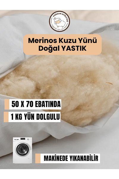 yasetex tasarım Lamb Wool Pillow 50 X 70 cm Size, 1000 Grams
