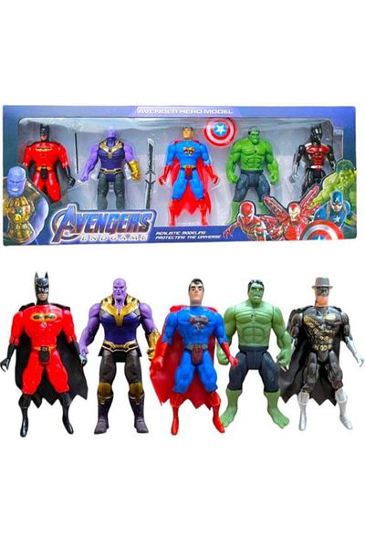 Toybox Avenger Series Superhero Mini Action Figure Set 5Pcs Playset For Kids