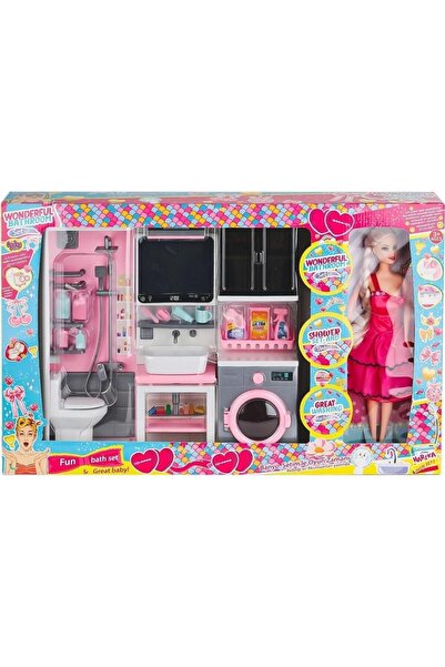 oydaş oyuncak Oyuncak Bebek ile Banyo Seti Oyun Zamanı OYD-02393