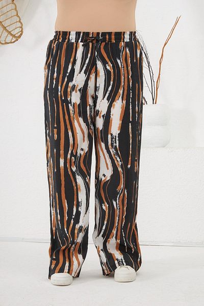 RMG Plus Size Elastic Waist Trousers Black
