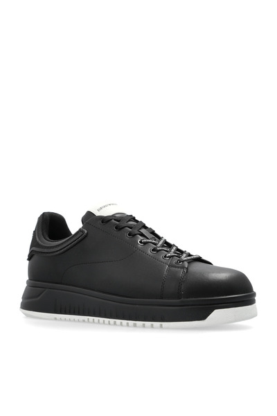 Emporio Armani Erkek Bağlamalı Orta Kalın Taban Deri Siyah2 Sneaker EM003663 AF18212-MC105