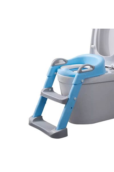 Little Mom Reductor toaleta pentru copii Little Mom Grow Up Blue, pliabil, cu manere ergonomice si treapta regl