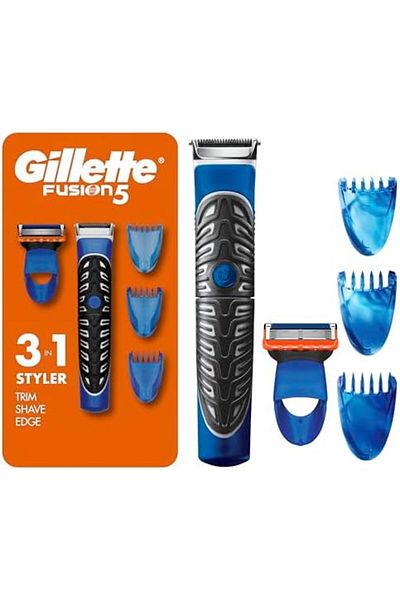 Gillette Styler, 1 Beard Trimmer for Men with 1 ProGlide Razor Blade Refill, 1 Battery, 3 Comb Attac