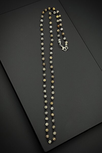 FRNCH 316L Çelik Kilitli Sitrin Doğal Taşlı Sarı Renk Erkek Kolye FRJ30869-969-S