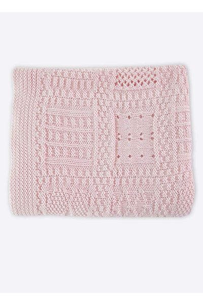kitikate Organic Knitwear Panel Blanket Pink