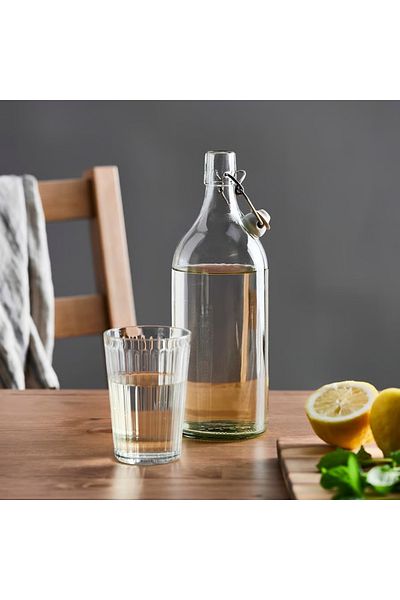 IKEA Bottle with stopper, clear glass, 1 l