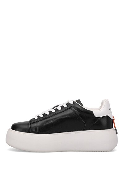 Lufian Hakiki Deri Bağcıklı Günlük Sneaker Siyah ve Beyaz
