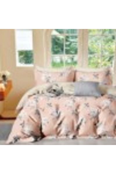 Pucioasa Single Percale Bedding Set with White Flowers, 100% Cotton, Duvet Cover 150x220cm