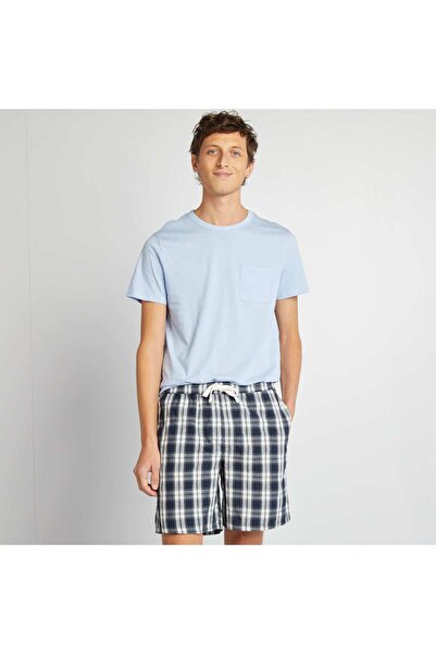 KIABI Short poplin pyjamas - 2-piece set BLUE