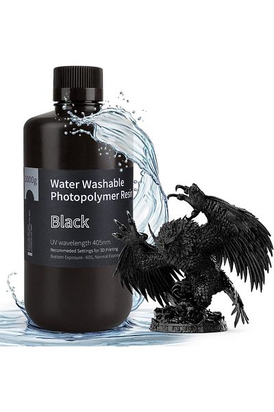 ELEGOO Water Washable 3D Printer Standard Resin 1000g, LCD UV-Curing Resin 405nm Standard Photopolym
