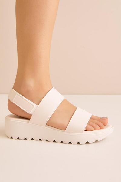 MODAONN White Double Strap Eva Beach Daily Summer Sandals Slippers