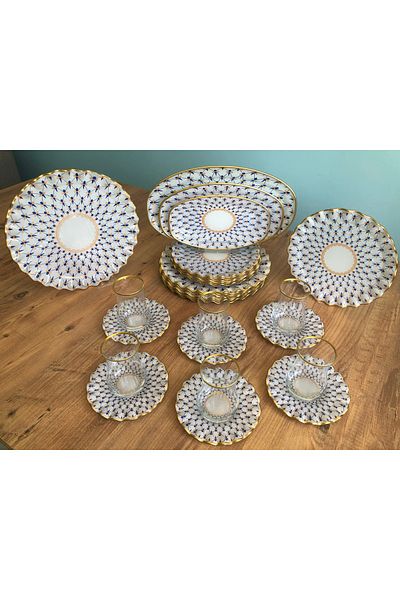 B&M Gem Patterned Curved 27 Piece Breakfast Set