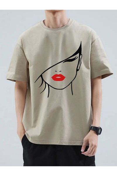 MARKATEM μπλουζάκι unisex με όμορφο πρόσωπο με στάμπα casual