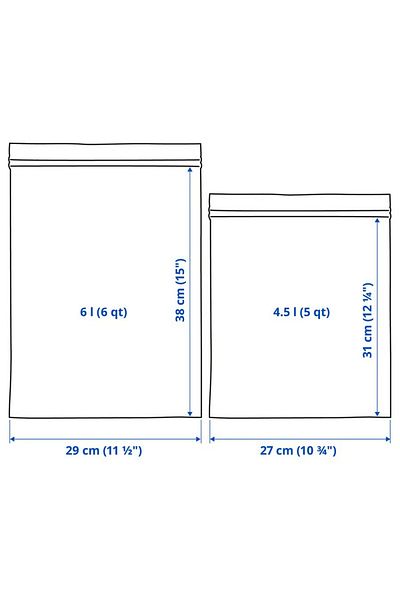 IKEA Resealable bag, patterned/green, 6/4.5 l 30 pack