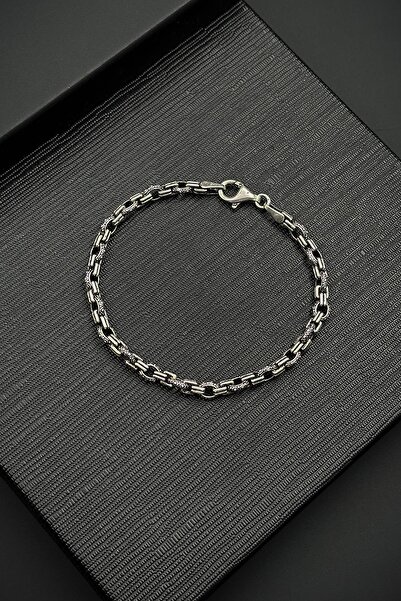 FRNCH 925 Ayar Gümüş İtalyan Model Gümüş Renk Erkek Bileklik FRJ12602-3602-A