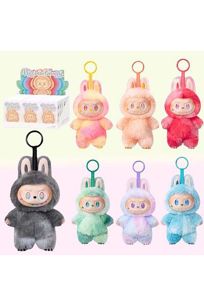 NO BRAND Plush Labubu Figurine – Surprise Keychain with Colorful Fur