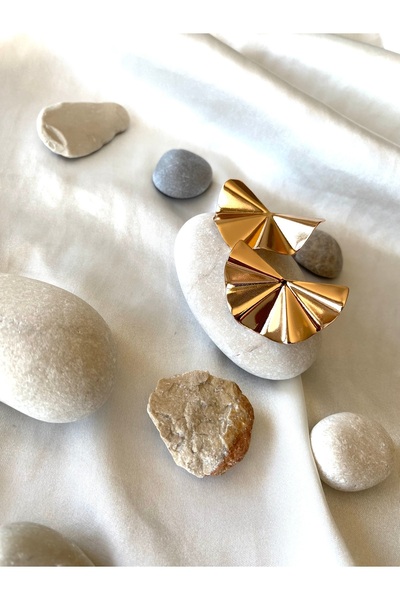 milayk Half Fan Earrings Gold