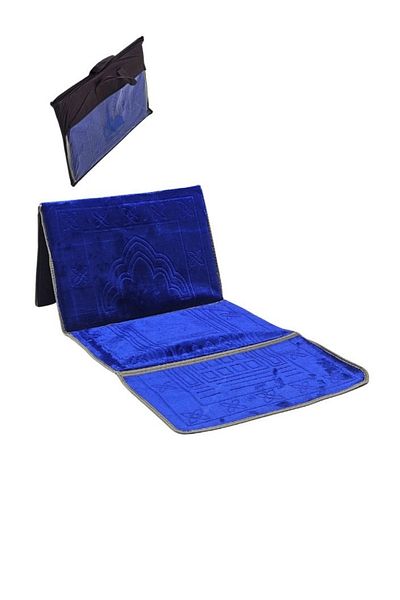 smart home Foldable padded prayer rug that doubles as a relaxation mat and floor seat with backrest.