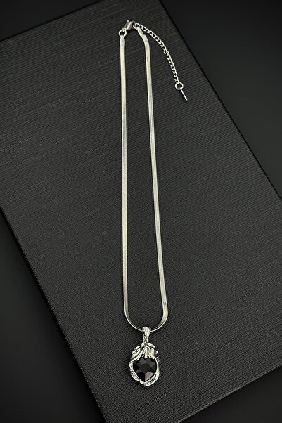 FRNCH 316L Çelik Özel Tasarım Gümüş Renk Kadın Kolye FRJ30886-986-A