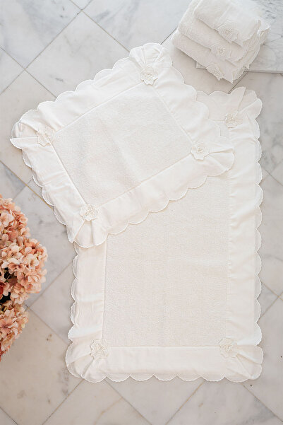 Nazik Home Σετ στρώματος δαπέδου 2 τεμαχίων με κέντημα λουλουδιών Hanzade (60...